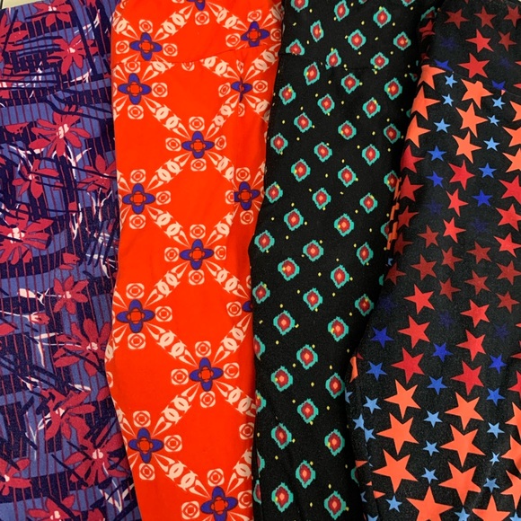 LuLaRoe Pants - BUNDLE OF 4 LULAROE MULTI COLOR LEGGINGS